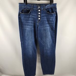 Judy Blue Button Fly High Rise Boyfriend Fit Blue Jean JB82143DK-PL Size 18W